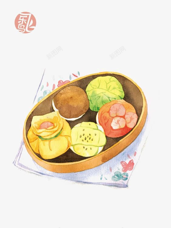 日系料理png免抠素材_88icon https://88icon.com 创意食物 卡通 手绘 餐巾纸 饭团