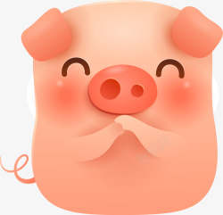 C4D拜年的猪形象装饰图案矢量图素材