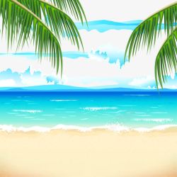 卡通海滩风景素材