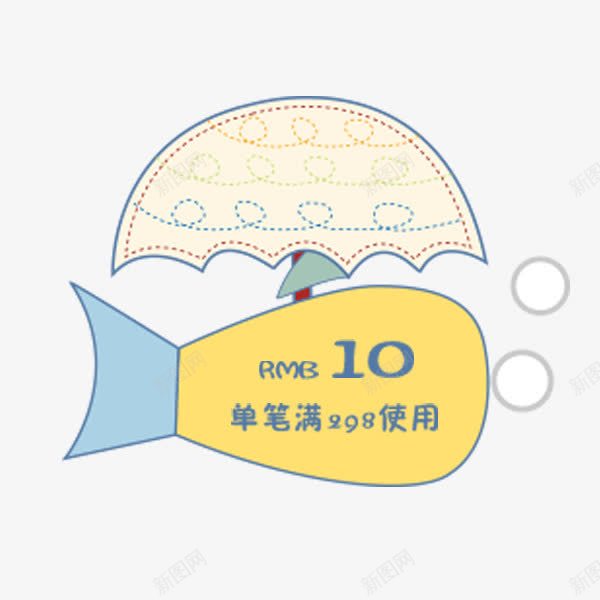 卡通电商优惠券png免抠素材_88icon https://88icon.com SALE 优惠券 卡通 可爱 小清新 电商 鱼