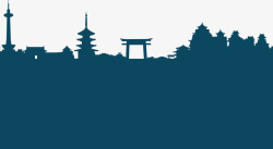 京都日本天际线插图矢量图素材