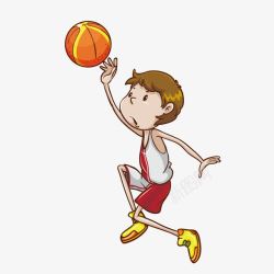 卡通男孩投篮篮球运动素材