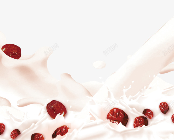 红枣牛奶元素png免抠素材_88icon https://88icon.com 免扣素材 广告设计 牛奶 红枣 红枣牛奶元素