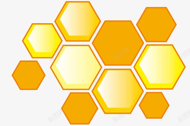 蜂巢图案png免抠素材_88icon https://88icon.com 六边形 形状 矢量素材 蜂巢图案 装饰素材 黄色图形