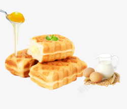 蛋羹乳酪面包营养早餐素材