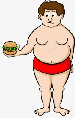 卡通插图大肚腩胖子素材