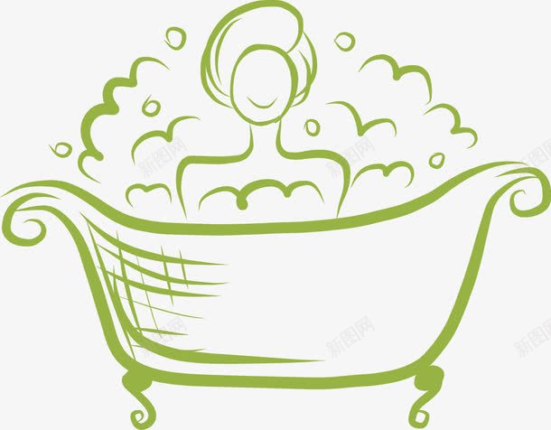 SPA创意泡澡png免抠素材_88icon https://88icon.com SPA 女性 泡澡