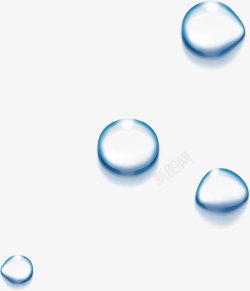 晶莹剔透水滴创意合成蓝色晶莹剔透的水滴形状高清图片