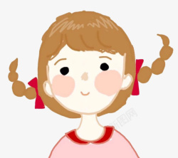 扎辫子的女孩素材