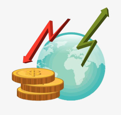 全球金钱增长降低趋势素材