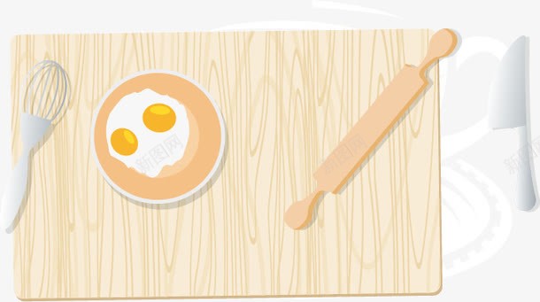 砧板上的鸡蛋和擀面杖png免抠素材_88icon https://88icon.com 下厨 做菜 做饭 卡通 厨师 厨房 打蛋 擀面杖 炒菜 砧板 鸡蛋