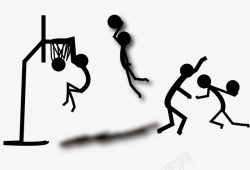 手绘的灌篮手绘篮球场图标高清图片