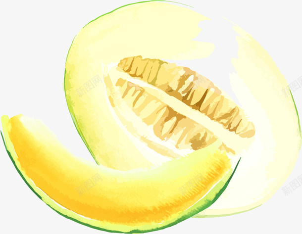 水彩画哈密瓜矢量图ai免抠素材_88icon https://88icon.com 卡通哈蜜瓜 哈密瓜 哈蜜瓜 手绘 新鲜 水彩画 水果 甜瓜 矢量图 蔬果 食品 食物