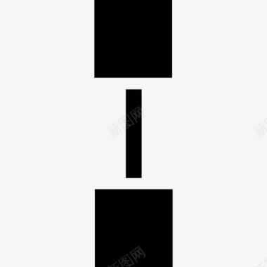 方形两黑方块垂直线的图形符号图标图标