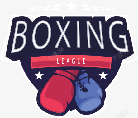 拳击运动手绘体育logo装饰图案矢量图图标图标