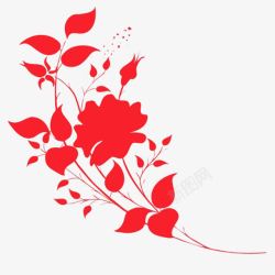 红色喜报花朵元素素材