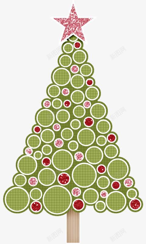一棵树树png免抠素材_88icon https://88icon.com 几个图形 圆圈 红色星星 绿色树