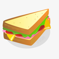 卡通西式早餐卡通三明治食物矢量图高清图片