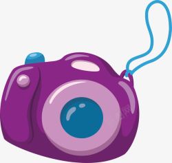 紫色卡通相机素材