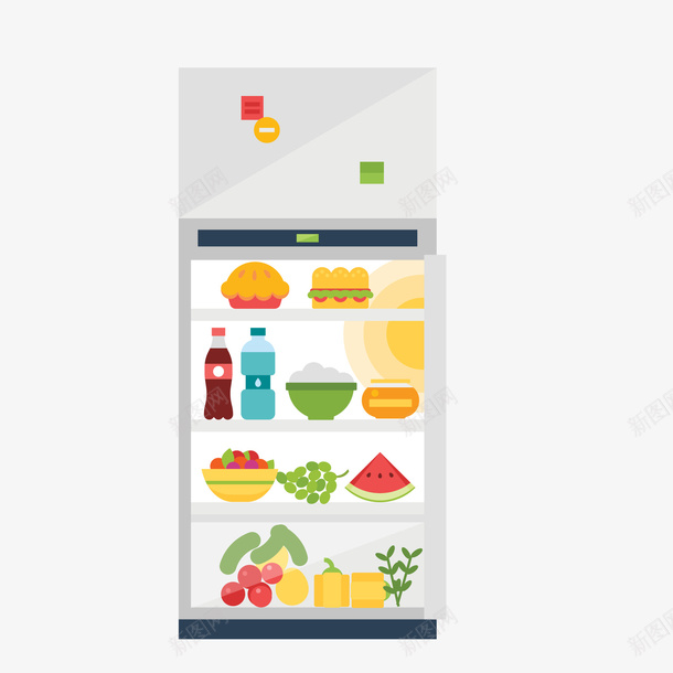 打开的冰箱png免抠素材_88icon https://88icon.com 517吃货节 冰箱 厨房 家电 打开 食物