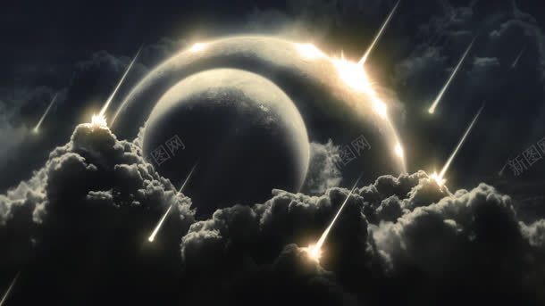 云层上的月亮流星雨海报背景jpg设计背景_88icon https://88icon.com 云层 月亮 流星雨 海报 背景