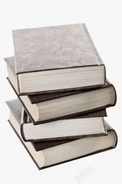 灰色烟雾状皮质堆叠的书实物素材