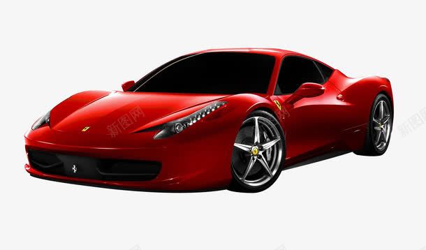 红色Ferrari跑车png免抠素材_88icon https://88icon.com 产品实物 小车 法拉利 赛车 银色车轮