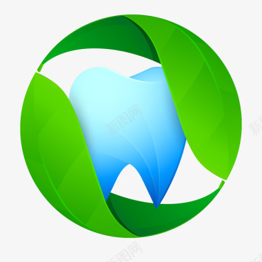 绿色礼服绿色环绕的牙齿logo矢量图图标图标