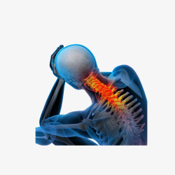 颈肩乐颈椎卡通不良坐姿引起的颈椎痛高清图片