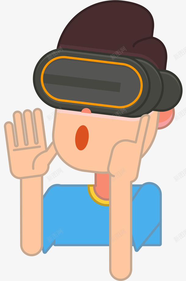 戴着vr眼镜呼喊的男孩png免抠素材_88icon https://88icon.com 3d眼镜 VR世界 呼喊的男孩 喊叫 开心 戴着vr眼镜 虚拟眼镜