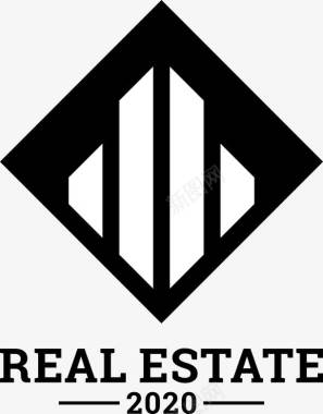 炫彩地产卡通黑色房子logo图标图标