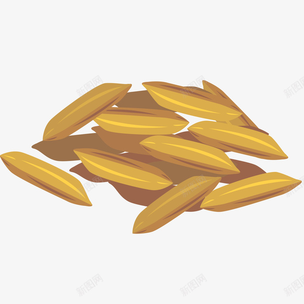 秋收稻谷插画矢量图ai免抠素材_88icon https://88icon.com 免抠PNG 农作物 带壳 收获 秋收稻谷矢量插画 种子 稻谷 谷类 矢量图