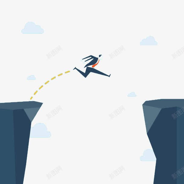 卡通男人跳跃山崖png免抠素材_88icon https://88icon.com 前进 卡通山崖 山崖 跳跃 难关