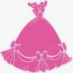 卡通可爱粉色公主裙矢量图素材