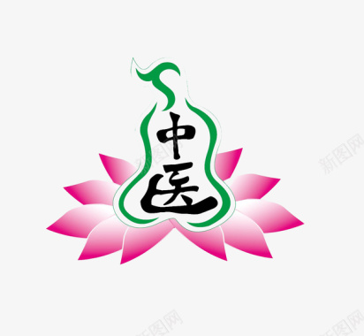 美颜养生葫芦莲花中医LOGO图标图标