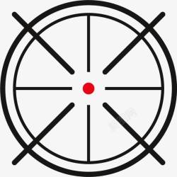 黑色圆圈交叉十字准星素材