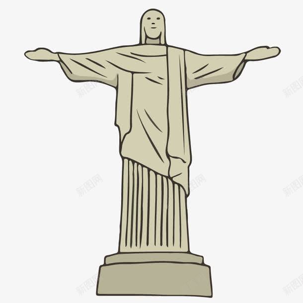 巴西耶稣雕像png免抠素材_88icon https://88icon.com 上帝耶稣耶和华 世界各国标志性建筑 巴西地标 耶稣像 里约矢量经典地标