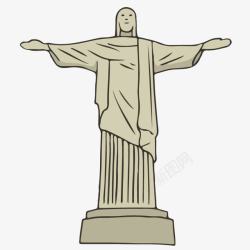 世界各国标志性建筑巴西耶稣雕像高清图片