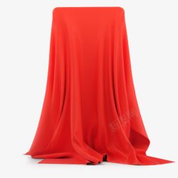 红色丝绸遮挡布艺素材