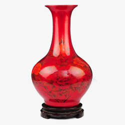 红色花瓶瓷瓶素材
