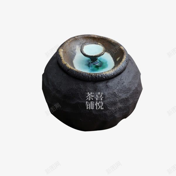 喜悦茶铺陶瓷茶壶png免抠素材_88icon https://88icon.com 产品实物 小巧 茶包