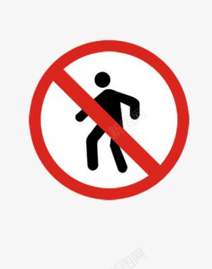 红色交通标志禁止人物靠近图标指示牌图标