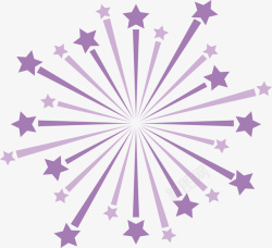 紫色五角星射线矢量图素材