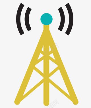 联通无线信号电塔发射塔基站矢量图图标图标