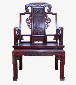 中国纯正黑酸枝镂空雕花椅素材