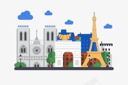 卡通凯旋门法国著名建筑图高清图片