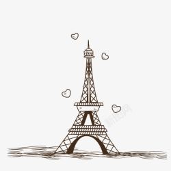 铁塔素描手绘素描巴黎铁塔高清图片