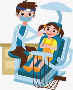 儿童牙齿给儿童看牙齿的医生矢量图高清图片