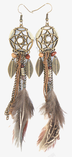 波西米亚羽毛民族流苏耳环素材