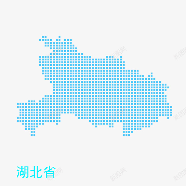 湖北省地图psd免抠素材_88icon https://88icon.com png图形 地图 湖北省 点状 蓝色 装饰